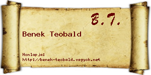Benek Teobald névjegykártya